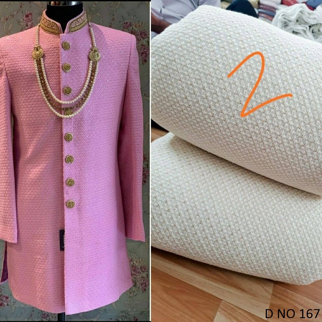 Embroidery Dyeable Sherwani Fabric