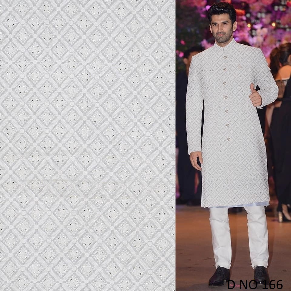 Embroidery Dyeable Sherwani Fabric
