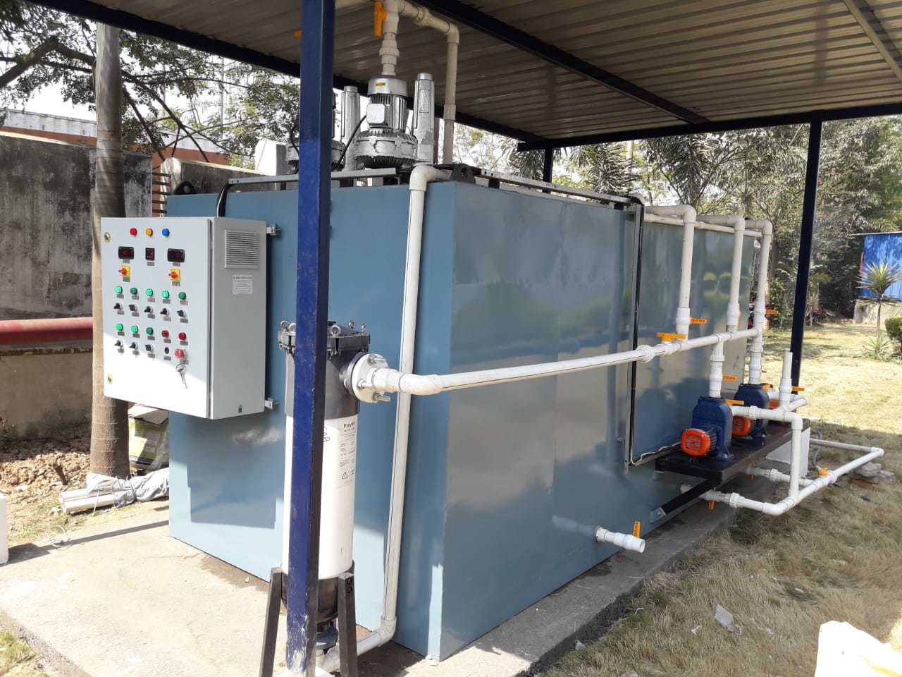 Mbbr Sewage Treatment Plant - Mild Steel, 2x2.2x2.3m , Epoxy Painted, Semi Automatic Operation, 10 Capacity, Mbbr Mbr Technology, 10000 Weight, 1 Year Warranty