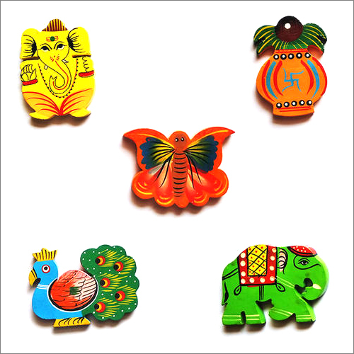 Wooden Fridge Magnet - Wood Material, Thickness 2-3 Mm | Customizable Shapes and Colors for Attractive Decoration