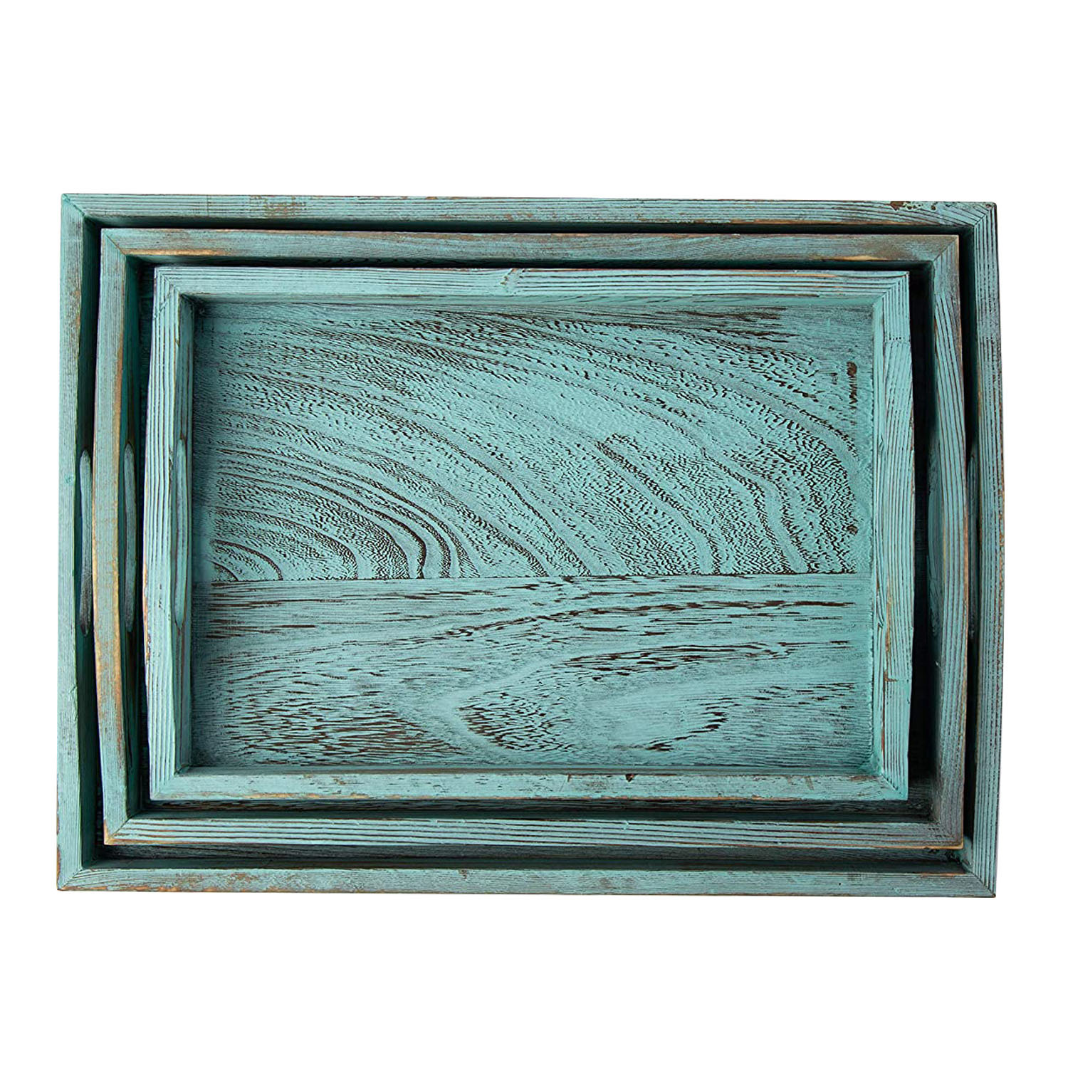 Mango Wood Serving Tray Set Of 3 Trays