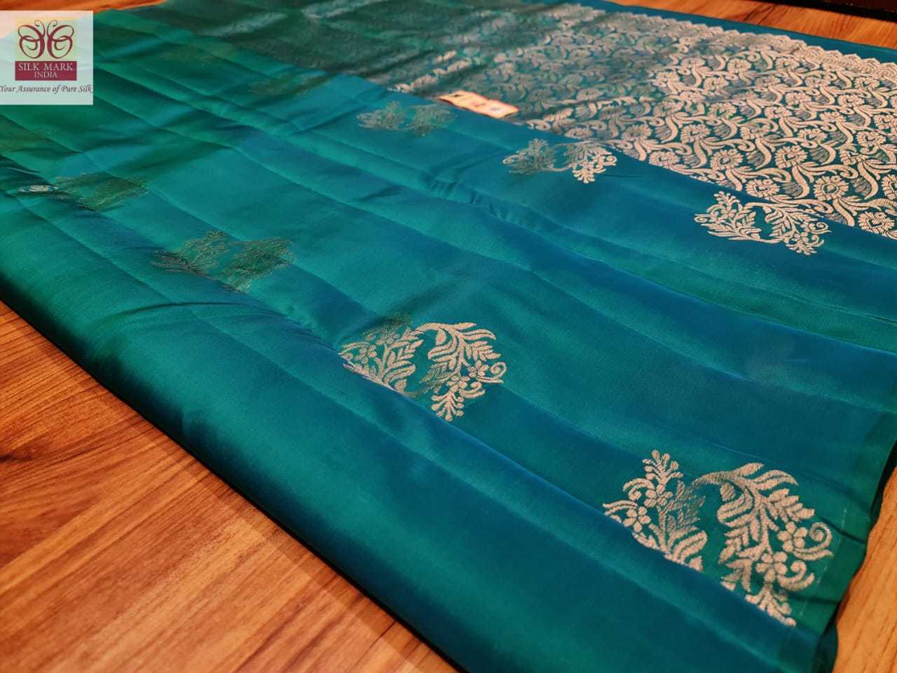 Trouble Shade Blue Colour Pure Soft Silk Kanjivaram