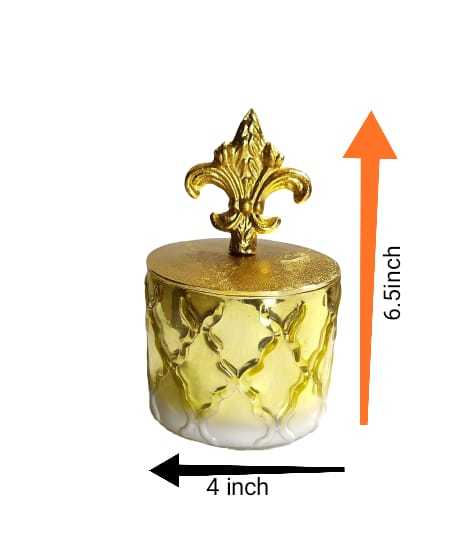Svkd Glass Colourful Golden Jar