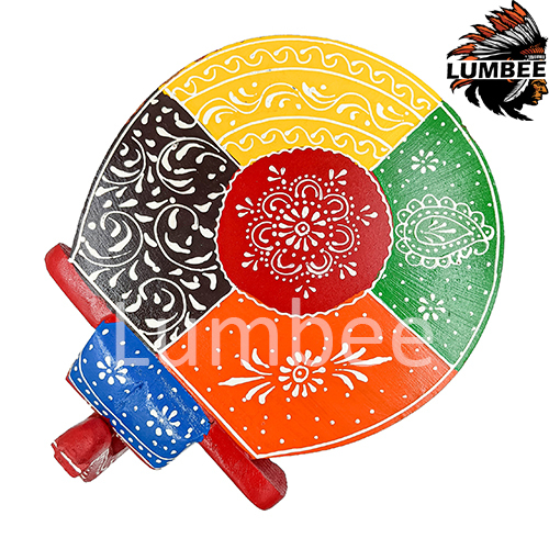 Red Handcrafted Wooden Elephant Table