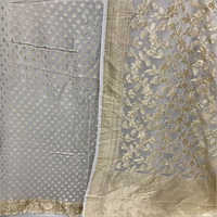 Buy Festival Wear Navy Blue Weaving Banarasi Silk Dress Material Online  From Surat Wholesale Shop.