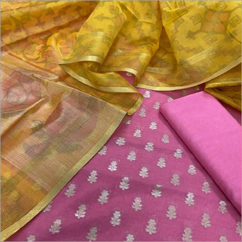 Multicolor Cotton Lorex Unstitched Suit Suit Dress Material