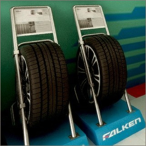 Tyre Display Stand - Stainless Steel, Adjustable Sizes, Customizable Colors - Durable Design for Showrooms and Workshops