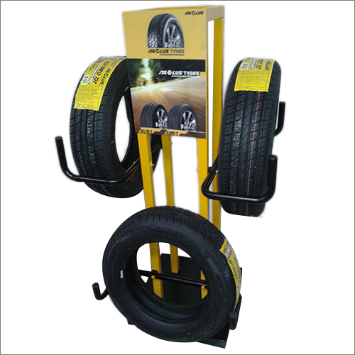 Metal 3 Shelves Tyre Display Pos Stand