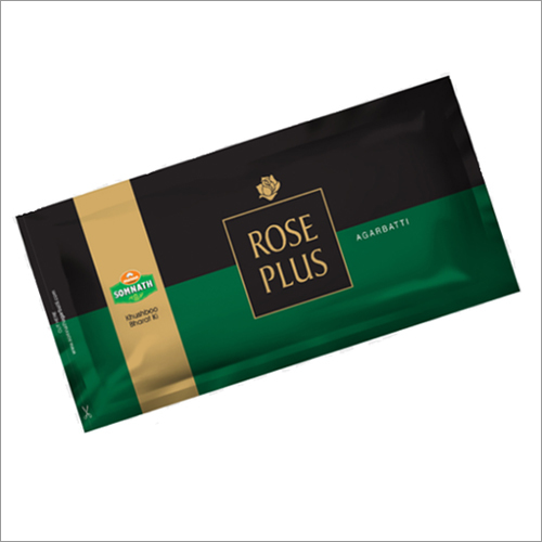 Laminated Rose Agarbatti Packaging Pouch - PET Material, 12x4 Inches, Multi Layer Lamination, Customized Colors | Heat Sealed, Embossed Double String Design