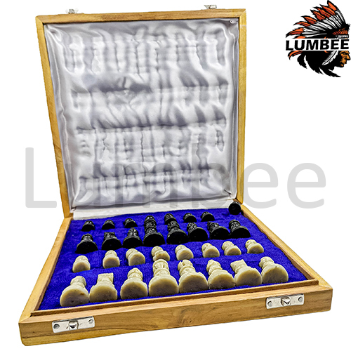 Brown Handmade Folding Wooden Bone Chess Board