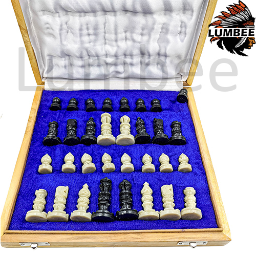 Brown Handmade Folding Wooden Bone Chess Board