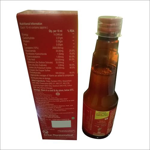 225ml Anti Oxidants Lycopene Vitamins And Multi Mineral Syrup General Medicines
