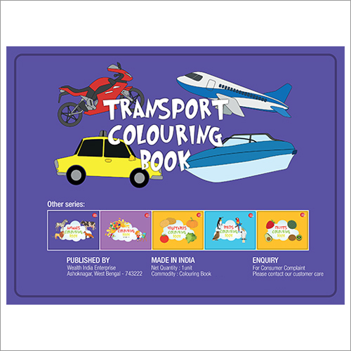 Transport Colouring Book - Paper Material, Rectangular Shape | Printed Style For Children's Creative Exploration