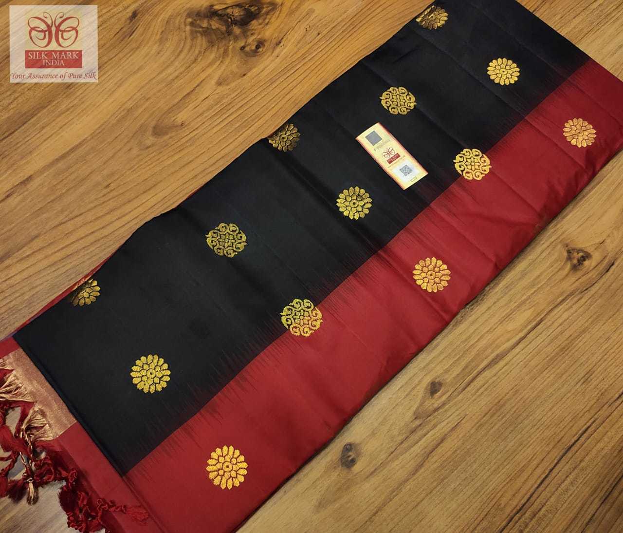 Festive Pure Kanjivaram Silk Black With Red