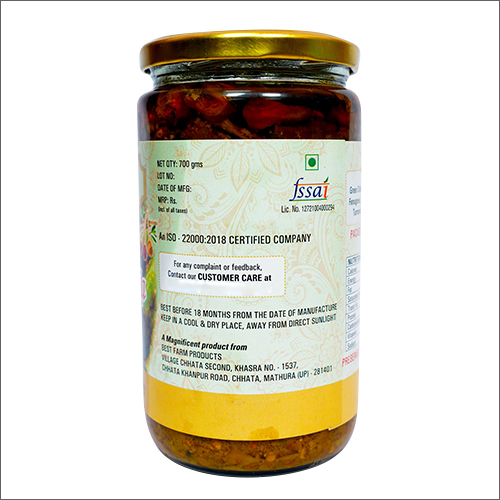 Mango Pickle - 700g | Easily Digestible Ingredients: Mango, Oil, Salt - Salty & Sour Flavor Enhancements, Preserved In Oil
