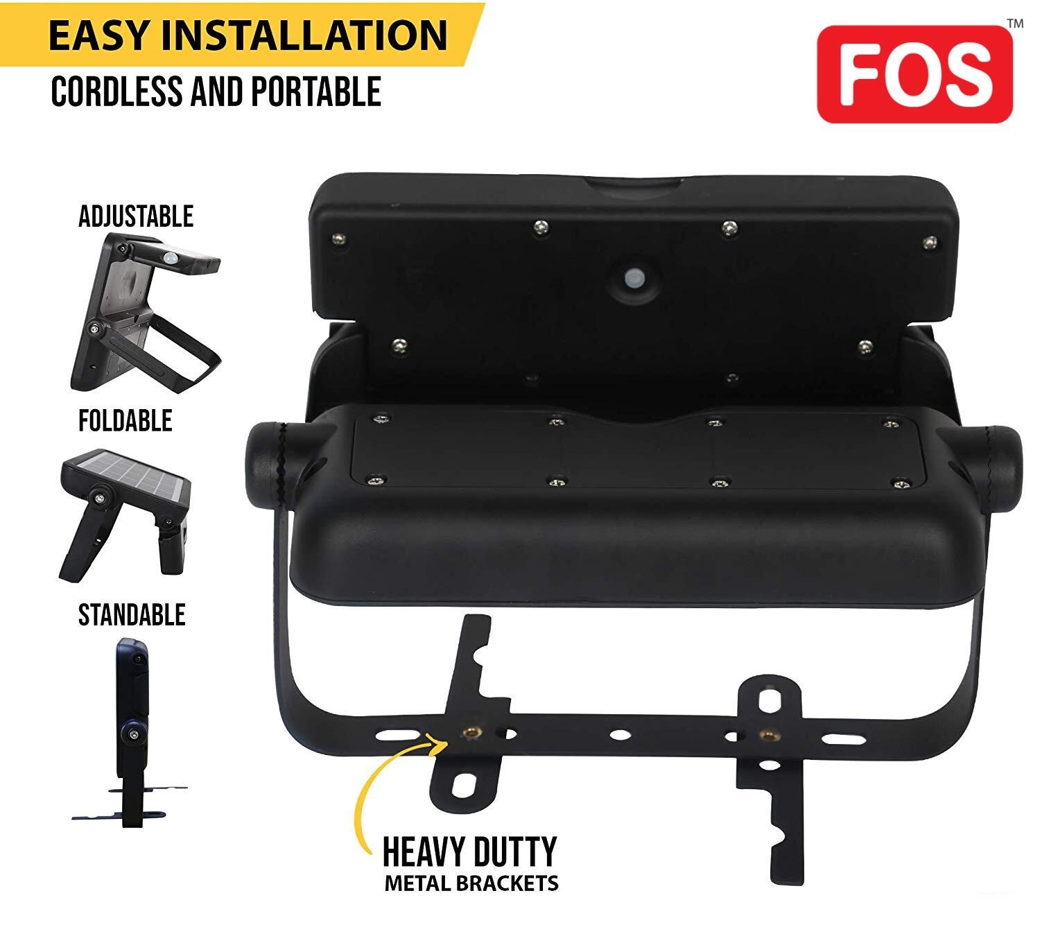 Black Fos Rechargeable Solar Led Flood Light 10w With Motion Sensor