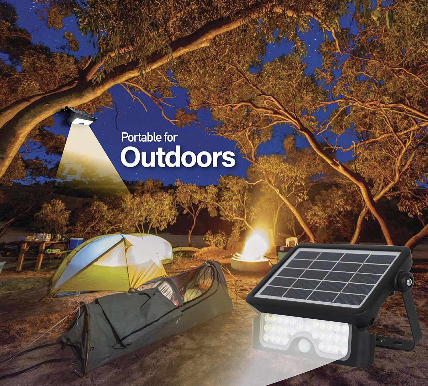 Black Fos Rechargeable Solar Led Flood Light 10w With Motion Sensor