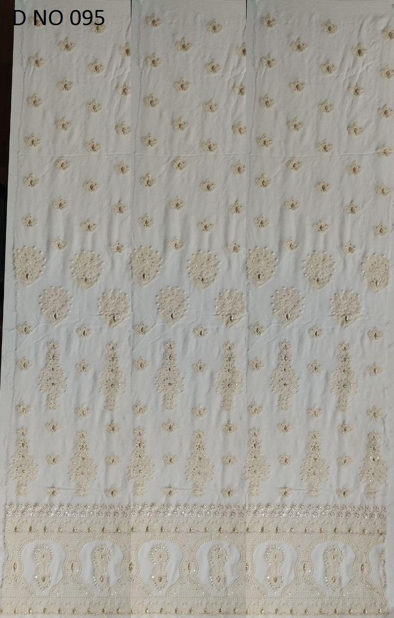 Dyeable Fabric - 54'' Embroidered Dyable Georgette Texture | All-season Versatile Textile For Custom Designs