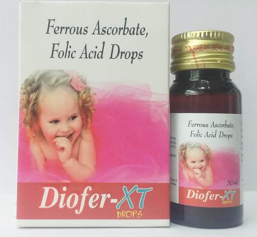 Ferrous Ascorbate Folic Acid Drops - Liquid Dosage Form, Nutritional Supplement for Enhanced Iron and Folate Intake
