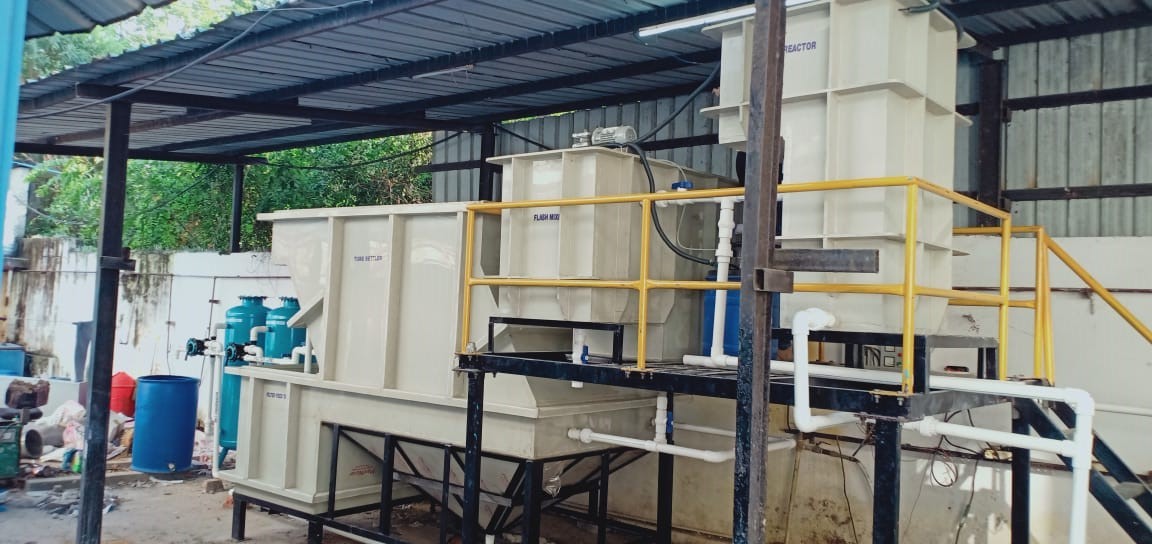 Sewage Treatment Plant - Electro Coagulation Technology, Poly Propylene Material, Semi Automatic Operation, White Color, 1-50 Capacity