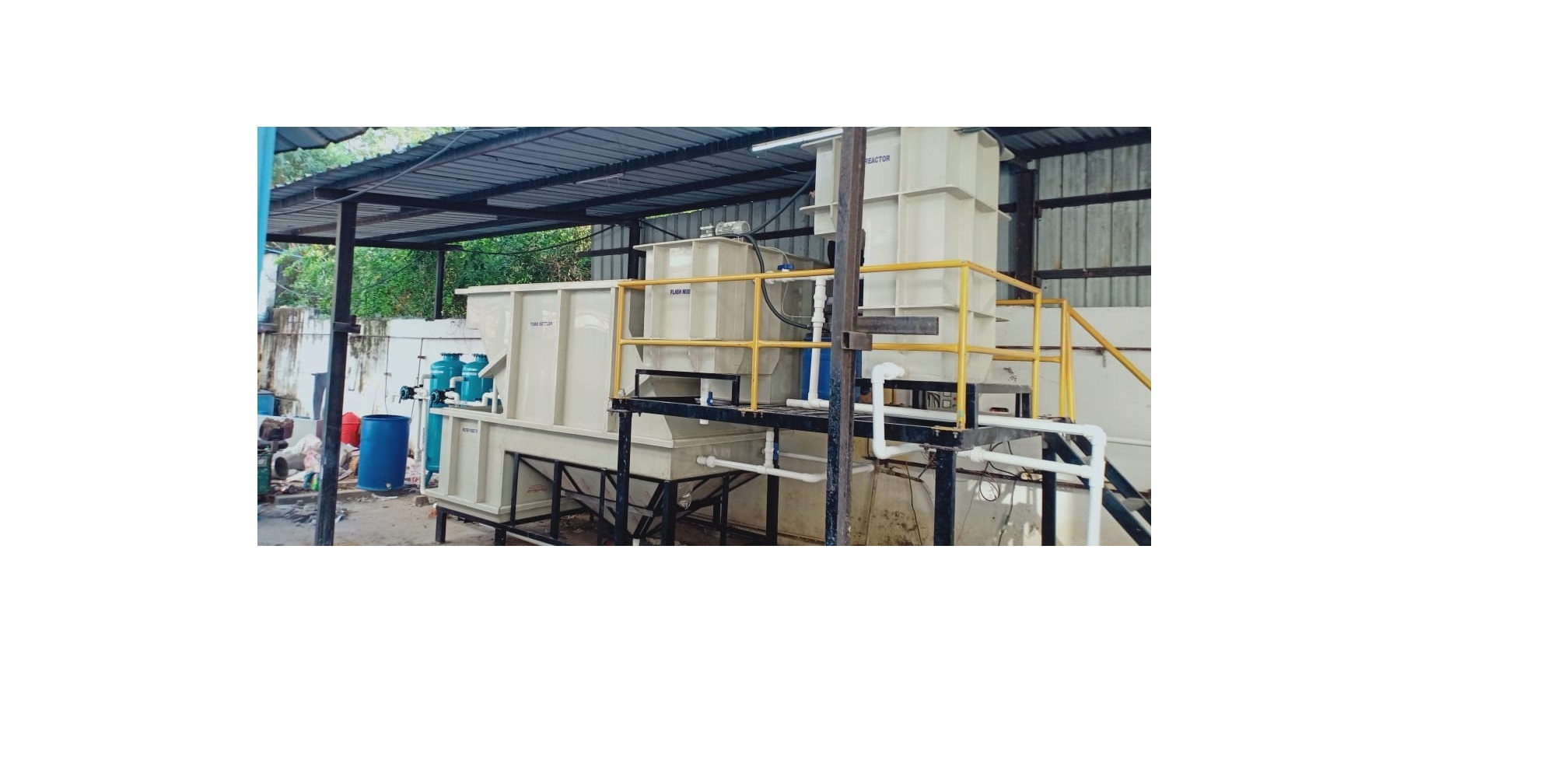 Sewage Treatment Plant - Electro Coagulation Technology, Poly Propylene Material, Semi Automatic Operation, White Color, 1-50 Capacity