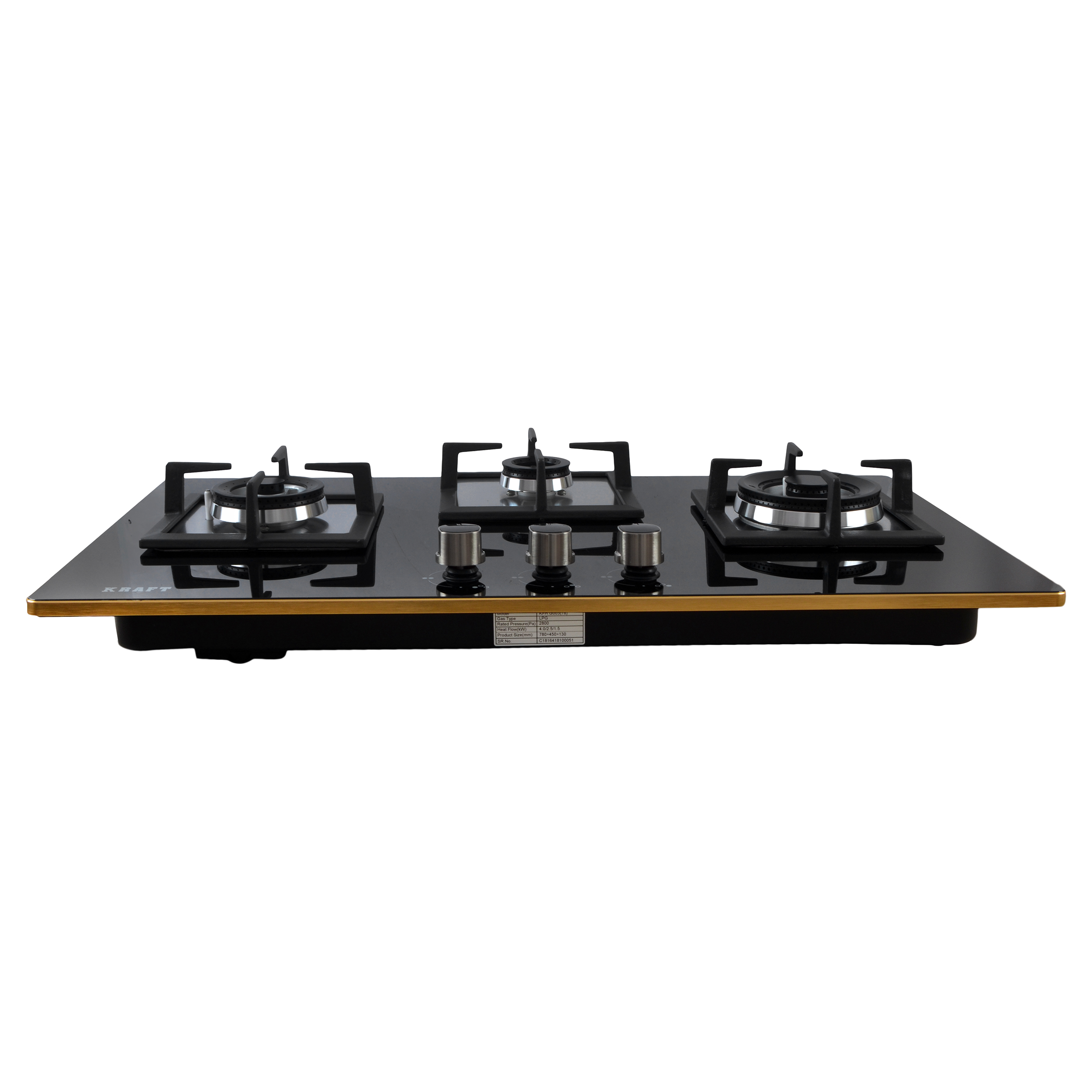 Three Burner Hob Dimension(l*w*h): 840*505*200 Millimeter (Mm)