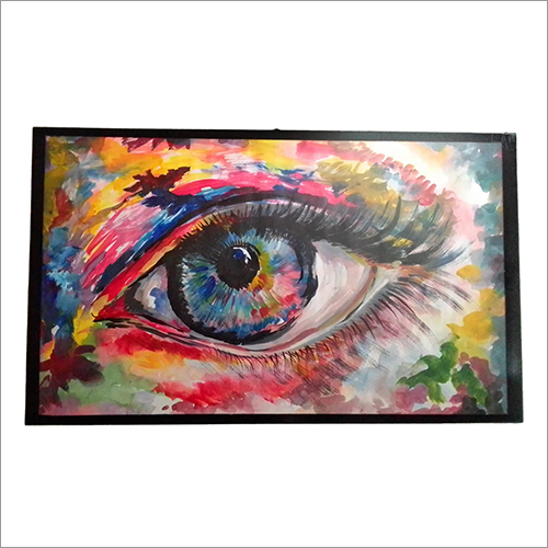 ब्लैक एब्सट्रैक्ट कलरफुल आई पेंटिंग