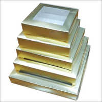 आयताकार गोल्डन स्वीट पैकेजिंग बॉक्स