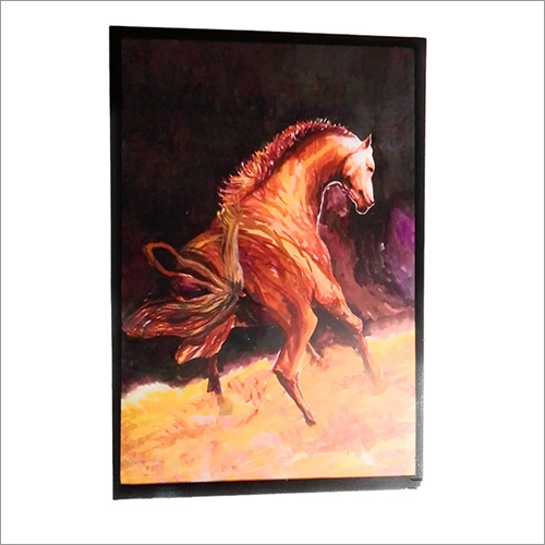 Angry Horse Painting - Framed Art in Multiple Sizes, Black Frame Finish Featuring Majestic Horse Subject