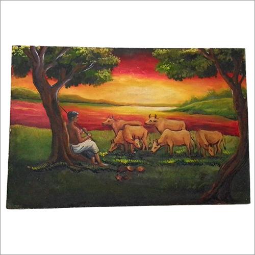 Village Scenery On Canvas Size: Different Available