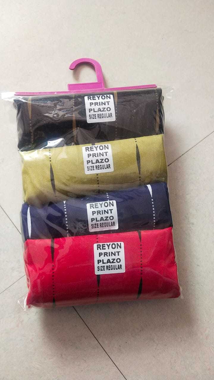 Ladies Palazzos - 14 Kg Rayon, Free Size | Classic Ethnic Design, Breathable & Washable, Customized Logo