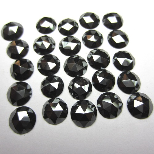 Rose Cut Natural Black Loose Diamonds 1 Ct Very Good