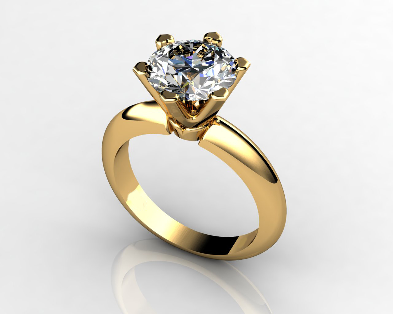 Solitaire White Diamond Ring Diamond Carat Weight: 0.50 Carat