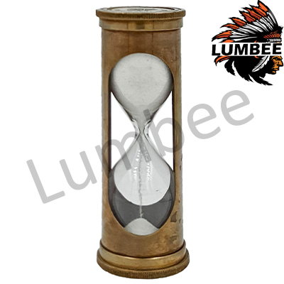 Antique Sand Timer Brass Wooden Base Glass Design Type: Hand Building