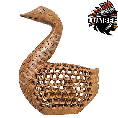 Brown Handcrafted Wooden Duck Undercut Jaali