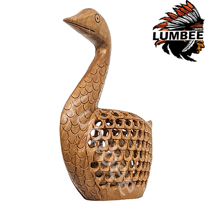 Brown Handcrafted Wooden Duck Undercut Jaali