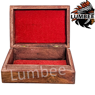 Brown Handcrafted Wooden Brass Flower Jewelry Box