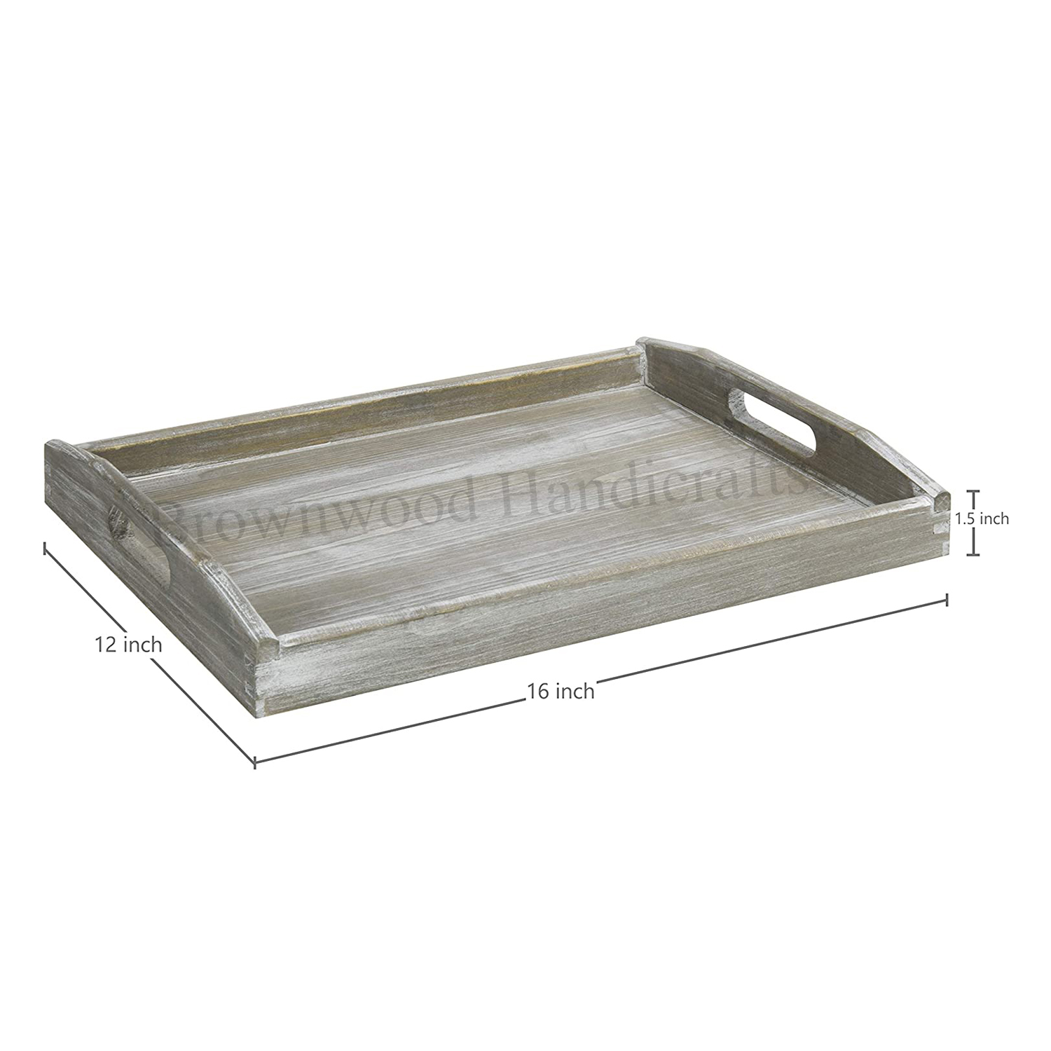 Burnt Ivory Wash Pinewood Serving Trays