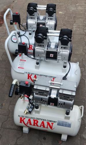 Silent Air Compressor - Induction Casting Material, 220-440 Volt AC Power Source | Industrial Usage, 1 Year Warranty