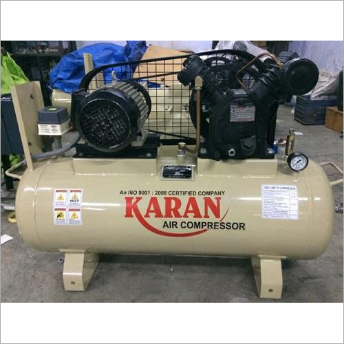 5 Hp Two Stage Air Compressor - Beige Color, Industrial Usage with 1 Year Warranty