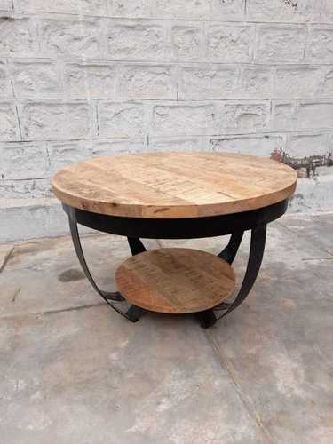 Iron and Wooden Coffee Table - Solid Wood & Iron , Eco-Friendly, Durable, Easy to Clean, Modern Black-Brown Finish