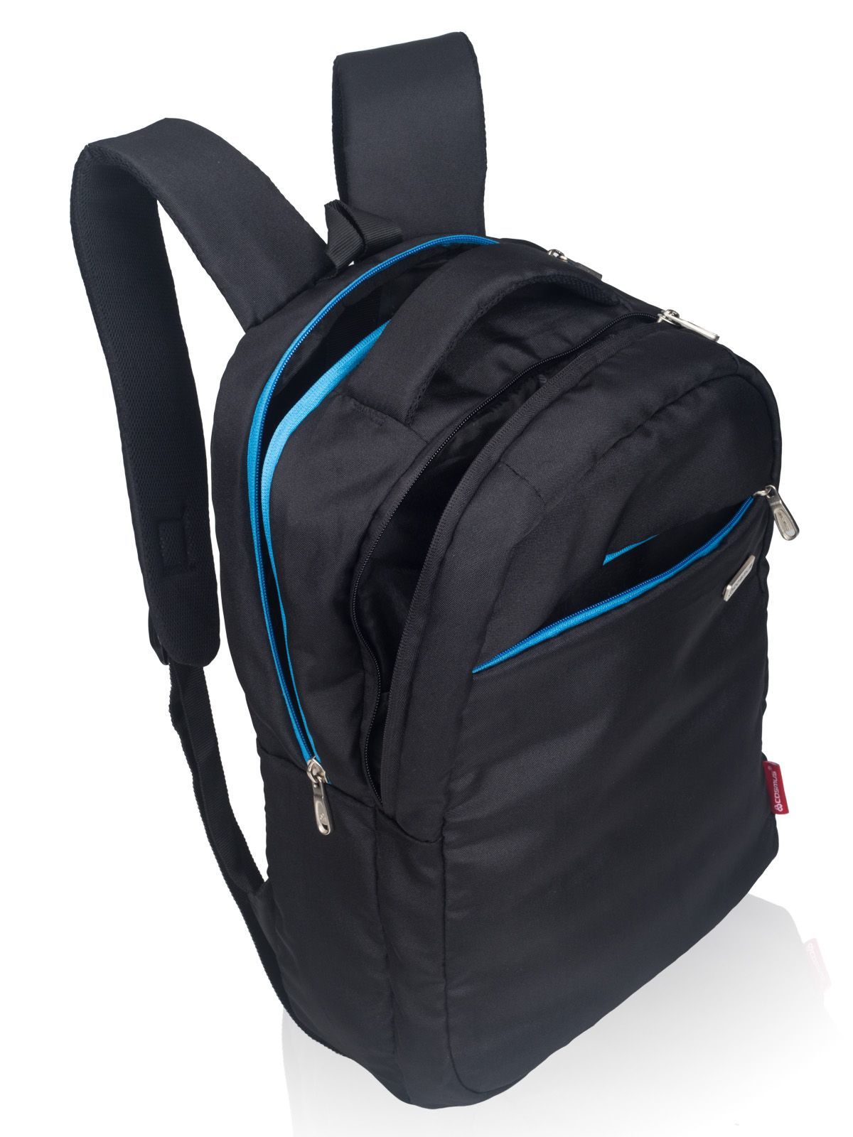 Cosmus Donex 15.6-inch Laptop Backpack - Water Resistant Pu Coated Polyester, 12.75x18.50x7.50 Inches, Black | Trendy Design, Well-padded Compartment, Office Organizer, Lightweight At 450g