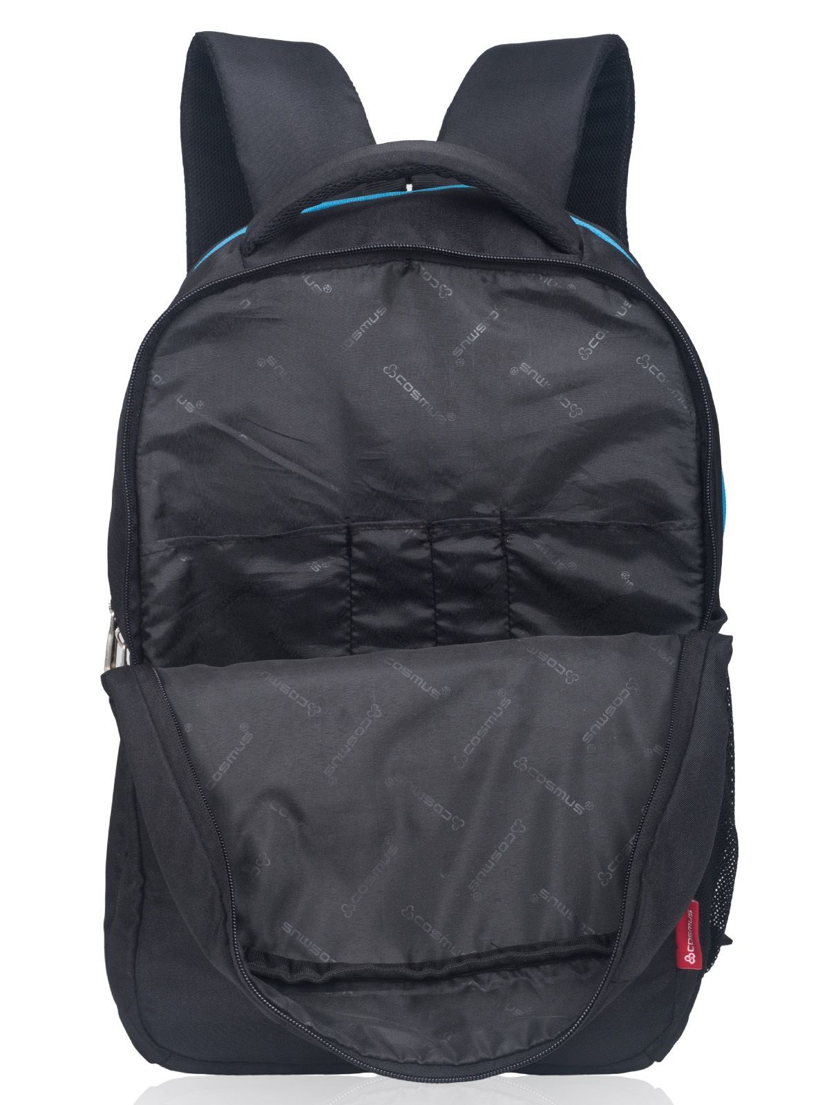Cosmus Donex 15.6-inch Laptop Backpack - Water Resistant Pu Coated Polyester, 12.75x18.50x7.50 Inches, Black | Trendy Design, Well-padded Compartment, Office Organizer, Lightweight At 450g