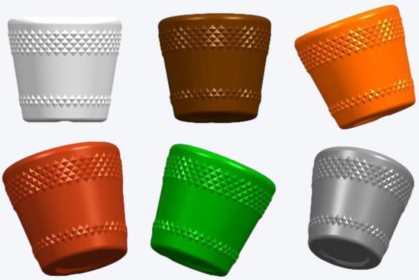 Diamond Pots - Color: Red