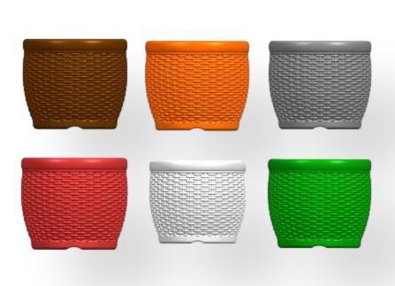 Mat Classic Pots - Fresh Virgin Quality Ppcp Plastic 8-14 Inch Round Available In Red Green Orange Black White Durable And Stylish Design