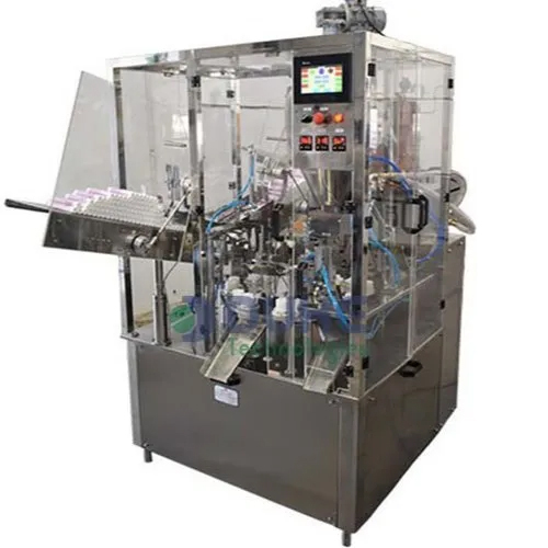 Double Head Automatic Rotary Tube Filling and Sealing Machine - Stainless Steel, 2100x1500x3100 mm, 5-250 ml Filling Capacity, 120 Tubes/Min Speed | Fully Automatic Operation, GMP Compliant, Photo-Electric Print Registration, Vacuum Cleaning Device