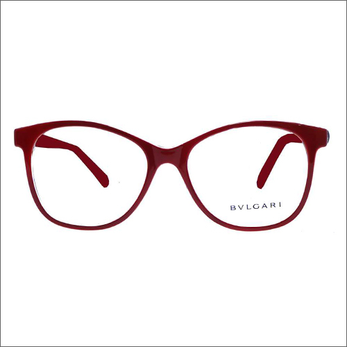 Glass Red Oval Acetate Frame