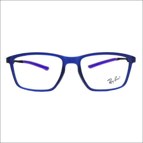 Blue Rectangle Frame Glasses - PC Frame Material, Glass Lenses, Blue Color | 1-Year Warranty, Lightweight & Durable Design for Soft Facial Features