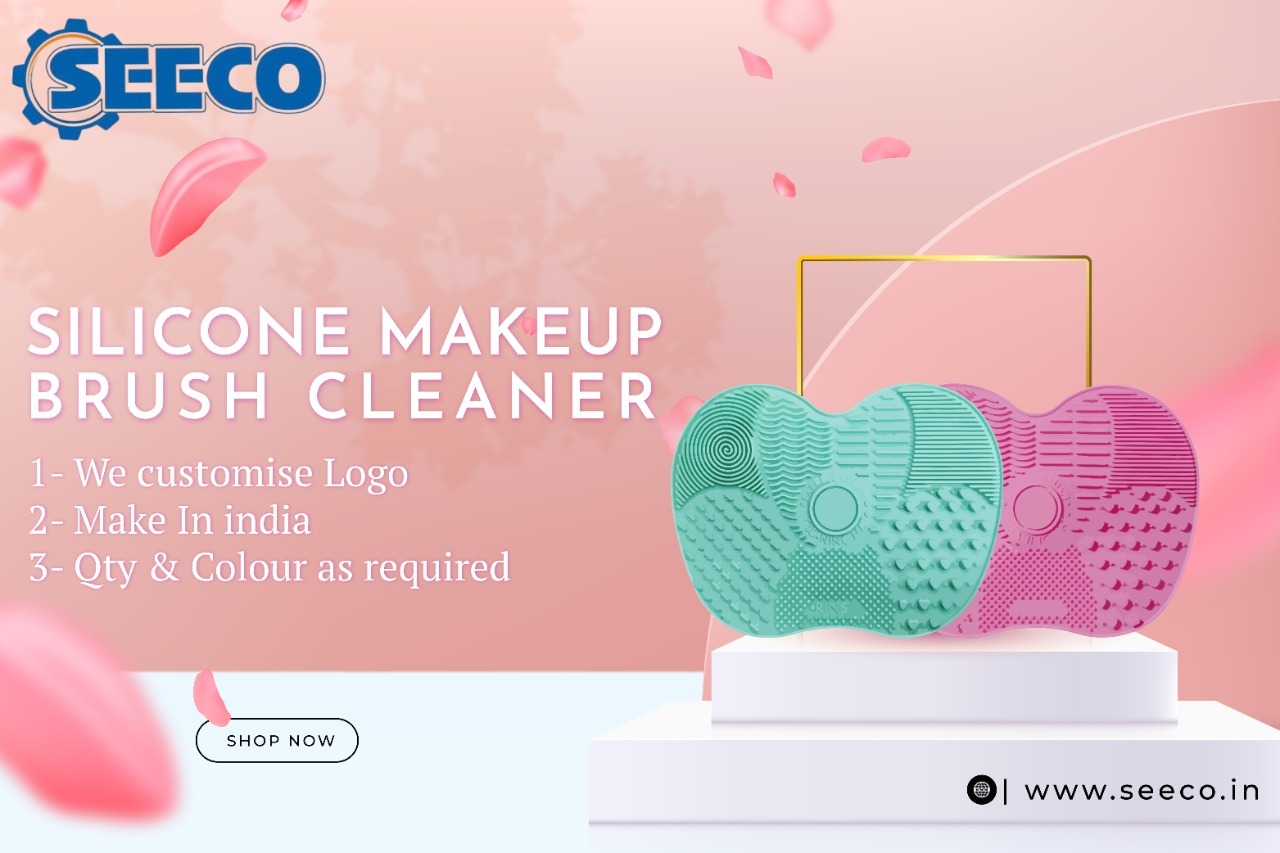 Makeup Brush Cleaner Mat - Silicon, 1-1/2 Inch Diameter, Aqua & Pink, 2-3 Millimeter Thick | Polishing For Home & Makeup Use