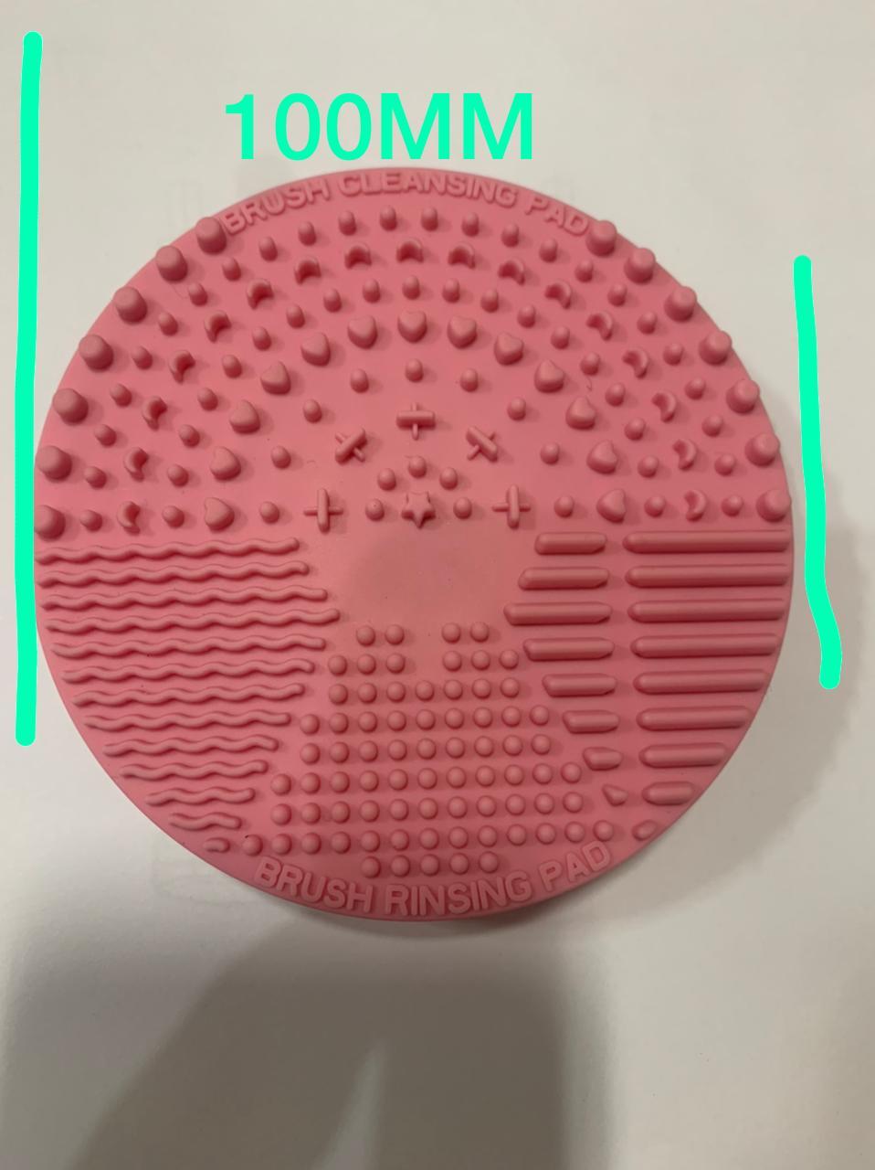 Makeup Brush Cleaner Mat - Silicon, 1-1/2 Inch Diameter, Aqua & Pink, 2-3 Millimeter Thick | Polishing For Home & Makeup Use